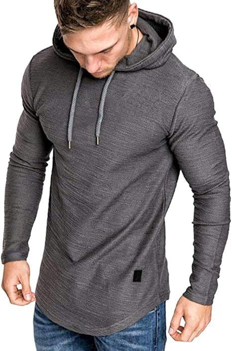 Mens Fashion Hoodies Fleece Long Sleeve Athletic Sweatshirt Pullover T Shirts